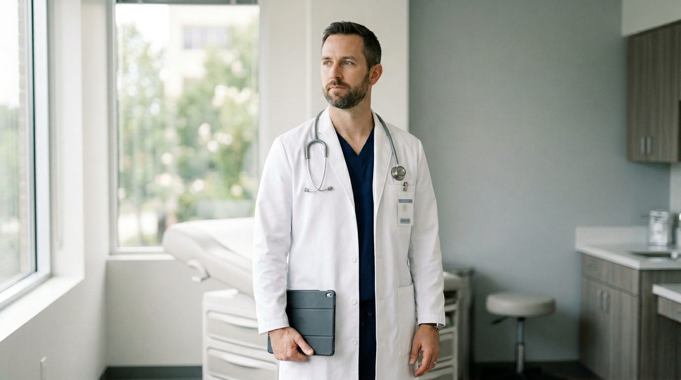 Physician reviewing patient chart